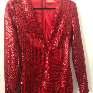 Red sequin Formal Dress